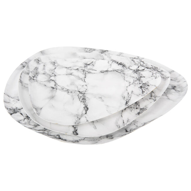 TRAY MARBLE LOOK IRON WHITE 19X25CM - Image 4
