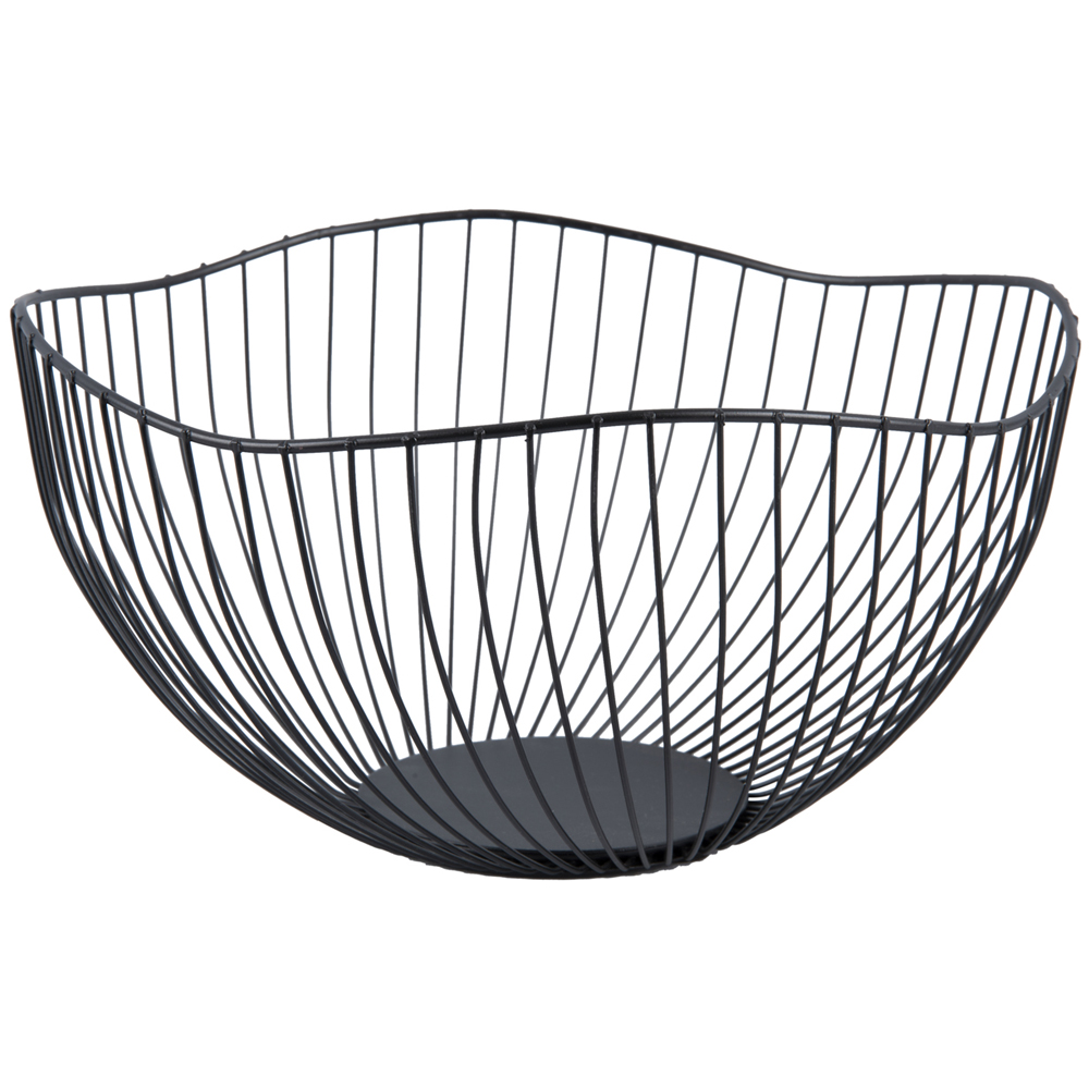 FRUIT BASKET WAVE IRON MATTE BLACK 14CM