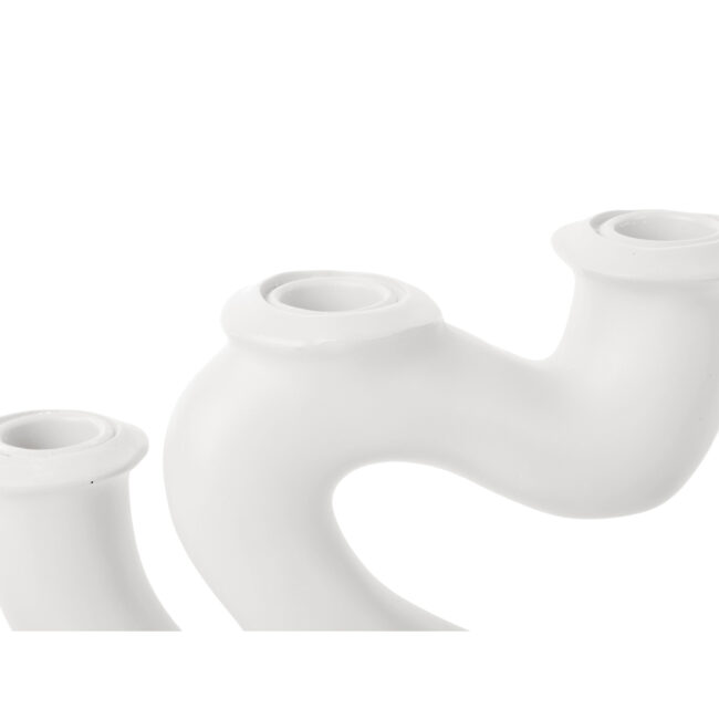 CANDLEHOLDER SWIRLS WHITE 35CM - Image 4