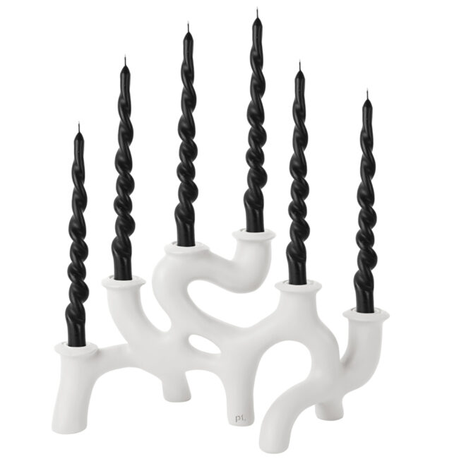 CANDLEHOLDER SWIRLS WHITE 35CM - Image 6