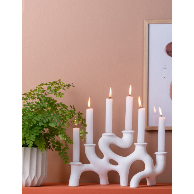 CANDLEHOLDER SWIRLS WHITE 35CM - Image 7