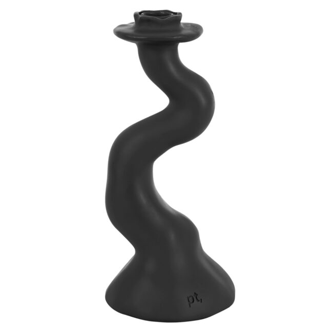 CANDLEHOLDER ORGANIC SWIRL BLACK 25.5CM - Image 2