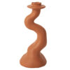CANDLEHOLDER ORGANIC SWIRL BURNED ORANGE 25.5CM