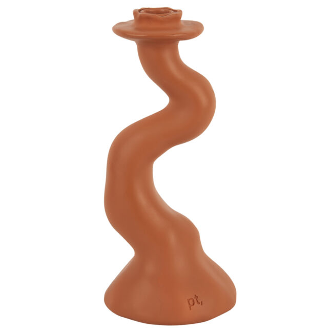 CANDLEHOLDER ORGANIC SWIRL BURNED ORANGE 25.5CM - Image 2