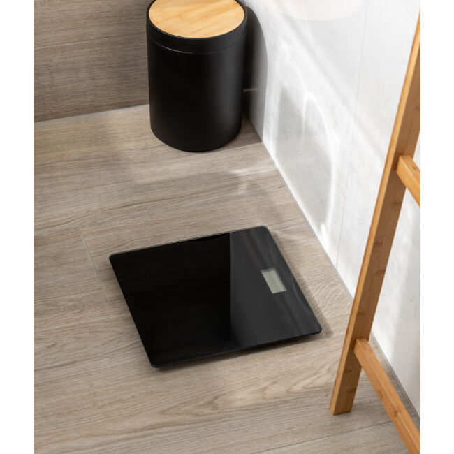 BATHROOM SCALE LIBRA GLASS BLACK 28CM - Image 3