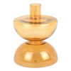 CANDLEHOLDER DIABOLO GLASS OCHRE YELLOW 13CM