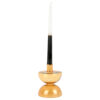 CANDLEHOLDER DIABOLO GLASS OCHRE YELLOW 13CM - Image 2