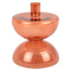 CANDLEHOLDER DIABOLO GLASS BURNED ORANGE 16CM