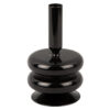 CANDLEHOLDER SPARKLE DOUBLE RING BLACK 17CM
