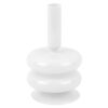 CANDLEHOLDER SPARKLE DOUBLE RING WHITE 17CM
