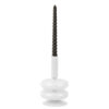 CANDLEHOLDER SPARKLE DOUBLE RING WHITE 17CM - Image 2