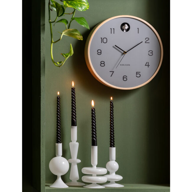 CANDLEHOLDER SPARKLE DOUBLE RING WHITE 17CM - Image 3