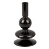 CANDLEHOLDER SPARKLE BUBBLE GLASS BLACK 16CM