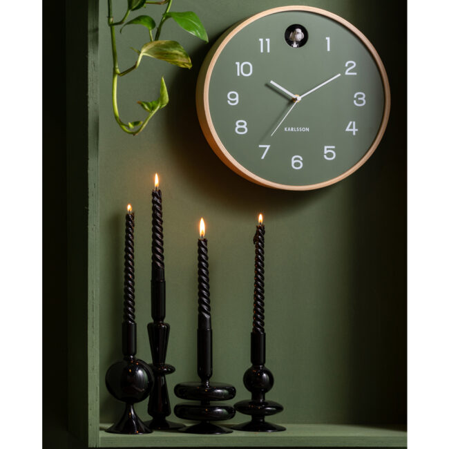CANDLEHOLDER SPARKLE DOUBLE RING BLACK 17CM - Image 3