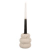 CANDLEHOLDER SPECKLES RINGS CEMENT WHITE 11CM - Image 2
