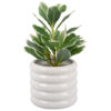 PLANT POT BOBBLY GLAZED CERAMIC WHITE 13CM - Image 2