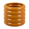 PLANT POT BOBBLY GLAZED CERAMIC OCHRE YELLOW 13CM