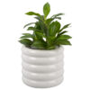 PLANT POT BOBBLY GLAZED CERAMIC WHITE 15CM - Image 2