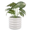 PLANT POT BOBBLY GLAZED CERAMIC WHITE 19CM - Image 2