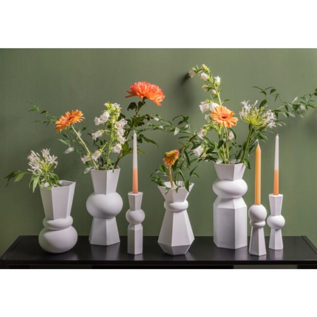 CANDLEHOLDER GEO COUNT WHITE 20CM - Image 4