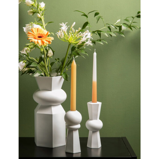 CANDLEHOLDER GEO COUNT WHITE 20CM - Image 3