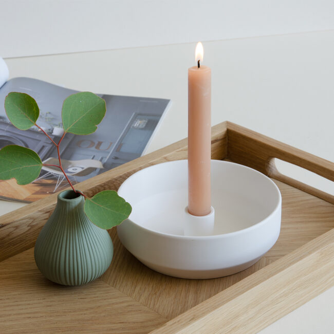CANDLEHOLDER SEM WHITE 15.8X15.8X4CM - Image 4