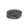 COASTER BLACK 4 PCS 10X10X0.5CM
