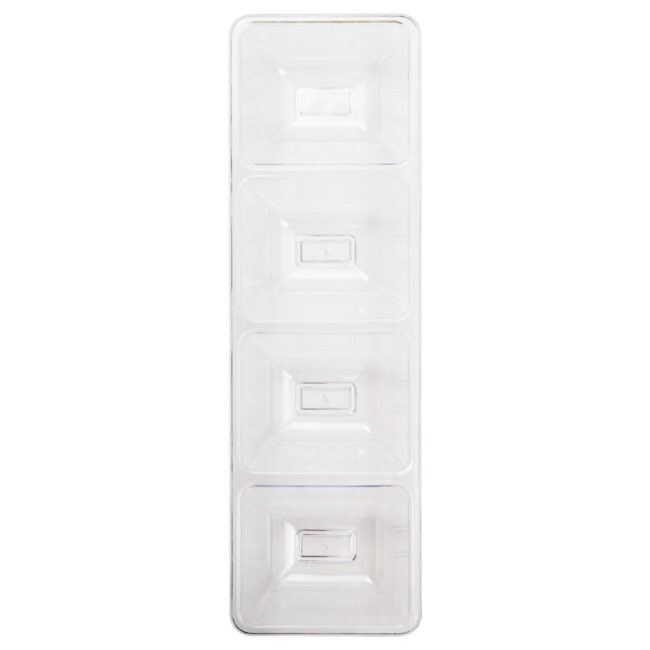 CLEAR RECTANGULAR FOUR COMPARTMENT TRAY 13X41CM - Image 3