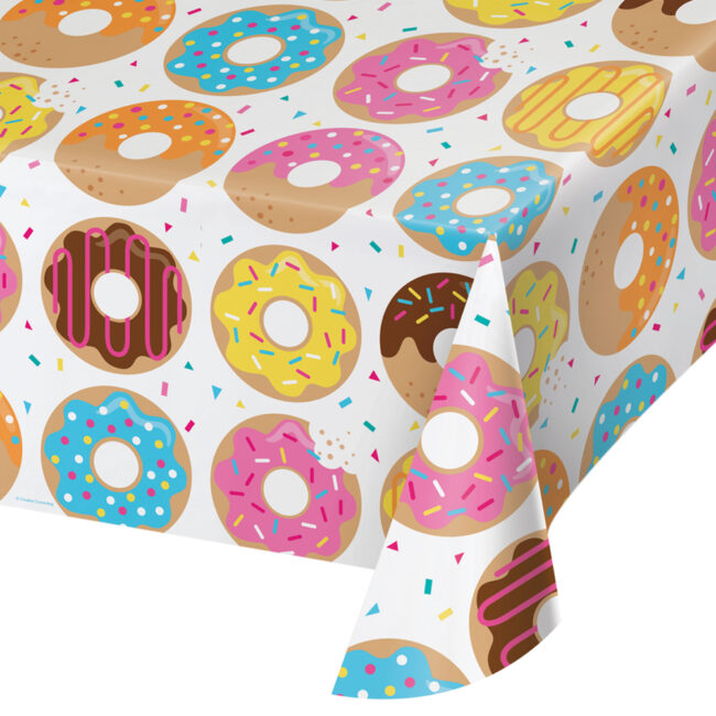PLASTIC TABLECOVER DONUT TIME 140X260CM