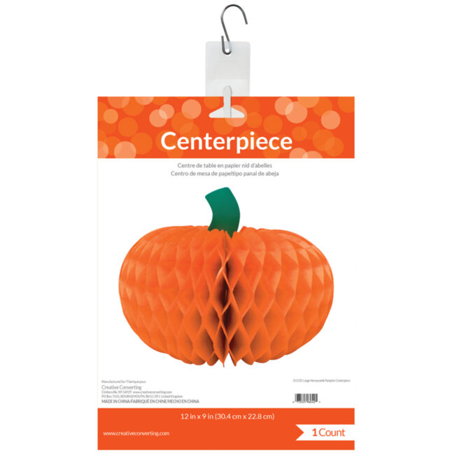 PUMPKIN HONEYCOMP CENTERPIECE LARGE 30.5CM - Image 3