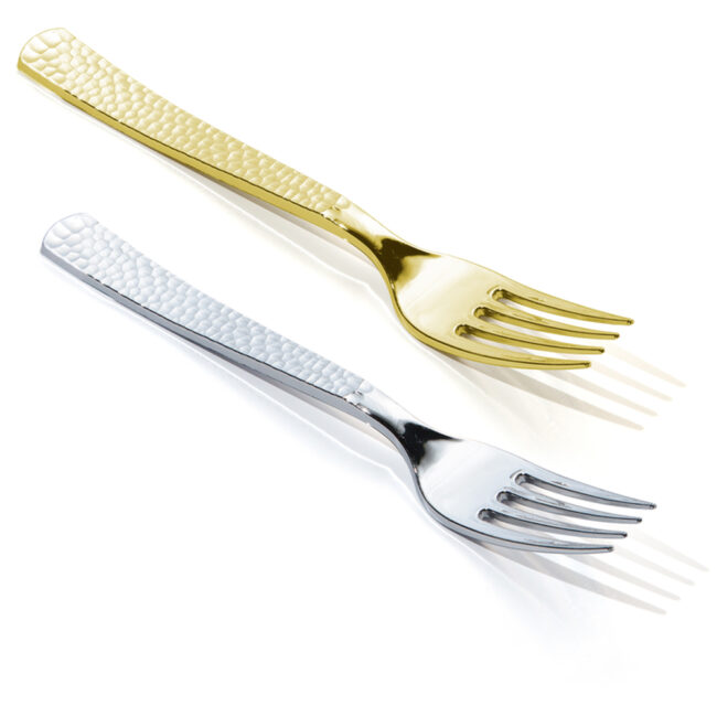 CUTTLERY METALLIC SILVER HAMMERED 24PCS - Image 3