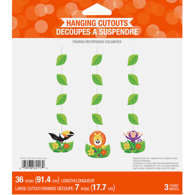HANGING CUTOUTS JUNGLE SAFARI 57CM 3PCS - Image 4