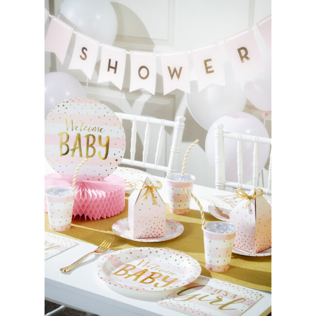 NAPKINS 2PLY GIRL PINK/GOLD 16.5CM 12PCS - Image 3