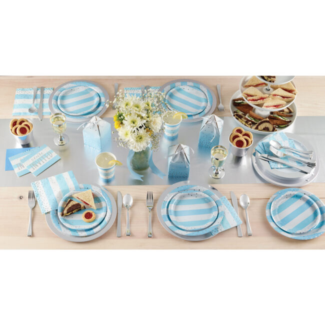 LUNCHEON NAPKINS 2PLY BLUE/SILVER 16.5CM 16PCS - Image 3