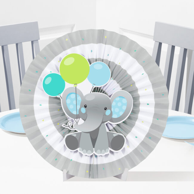 PAPER FAN CENTERPIECE ELEPHANT 41CM - Image 3