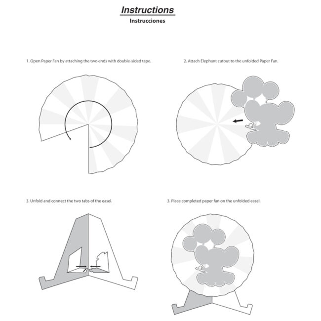 PAPER FAN CENTERPIECE ELEPHANT 41CM - Image 5