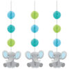 HANGING CUTOUTS ELEPHANT 1M 3PCS