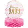 CENTERPIECE WITH FOIL PINK/GOLD CELEBRATION 22.8X30.4CM