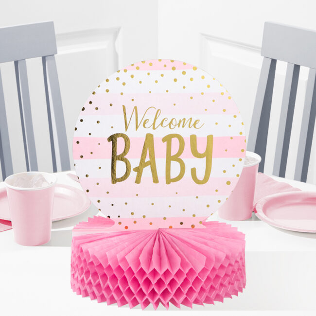 CENTERPIECE WITH FOIL PINK/GOLD CELEBRATION 22.8X30.4CM - Image 3