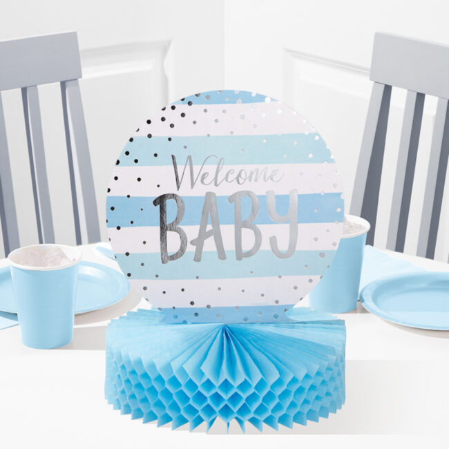 CENTERPIECE WITH FOIL BLUE/SILVER CELEBRATION 22.8X30.4CM - Image 3