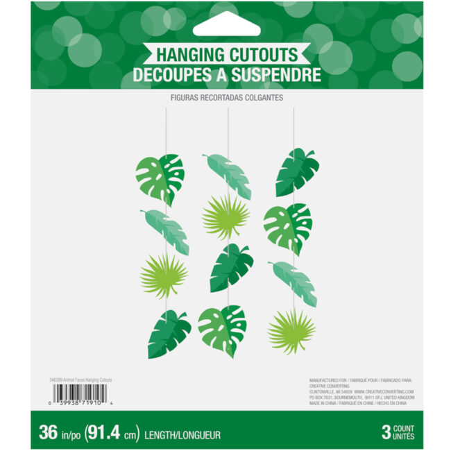 HANGING CUTOUT LEAVES 76CM 3PCS - Image 5