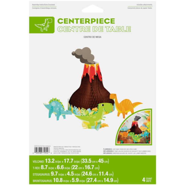 CENTERPIECE BOY DINO PARTY 4PCS - Image 6
