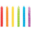 SPIRAL CANDLE RAINBOW 7.3CM 12PCS