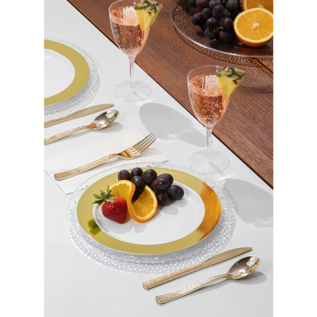 PLASTIC PLATES GOLD RIM 23CM 10PCS - Image 4