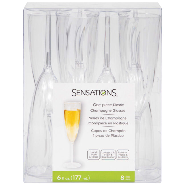 PLASTIC CHAMPAGNE GLASS 6OZ 8PCS - Image 3