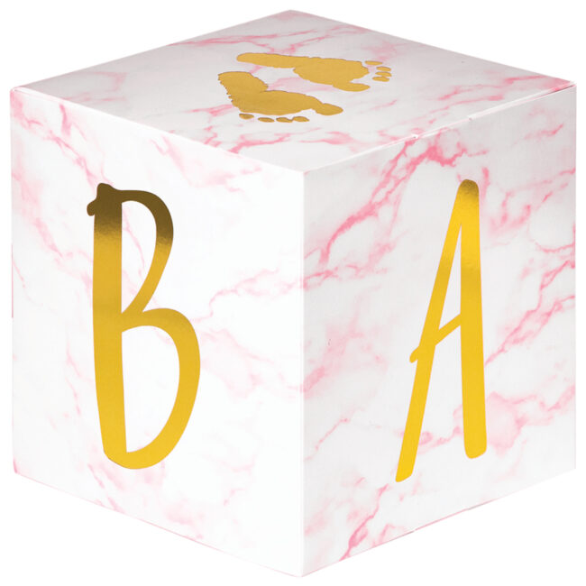 BABY BLOCKS CENTERPIECE PINK/MARBLE 15X15X15CM 3PCS - Image 3