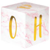 BABY BLOCKS CENTERPIECE PINK/MARBLE 15X15X15CM 3PCS - Image 2