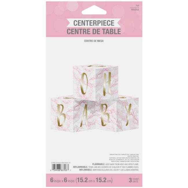 BABY BLOCKS CENTERPIECE PINK/MARBLE 15X15X15CM 3PCS - Image 7