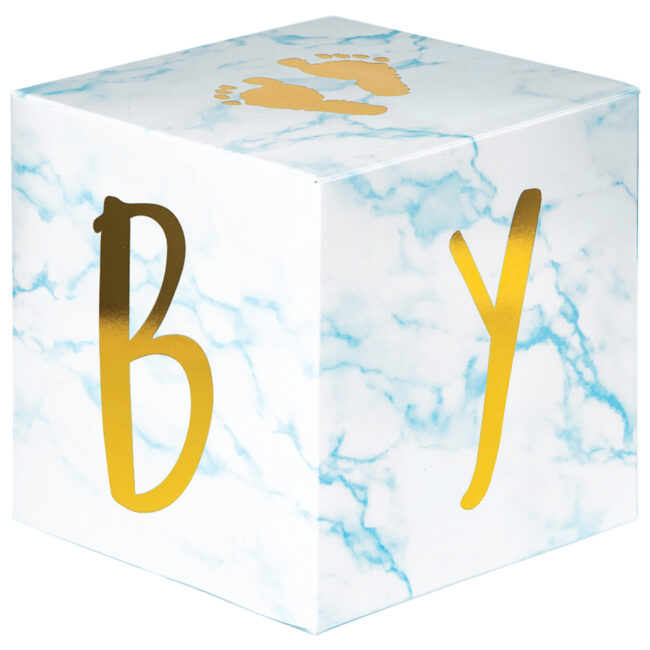 BABY BLOCKS CENTERPIECE BLUE/MARBLE 15X15X15CM 3PCS - Image 4