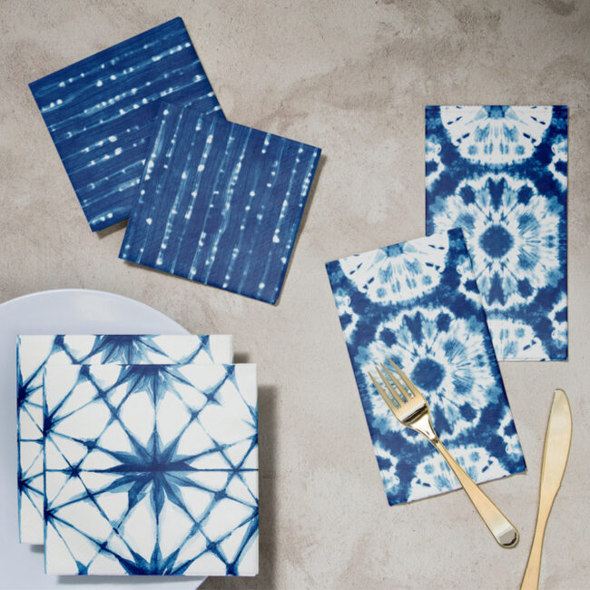 GUEST NAPKINS 3PLY SHIBORI 20X10CM 16PCS - Image 3
